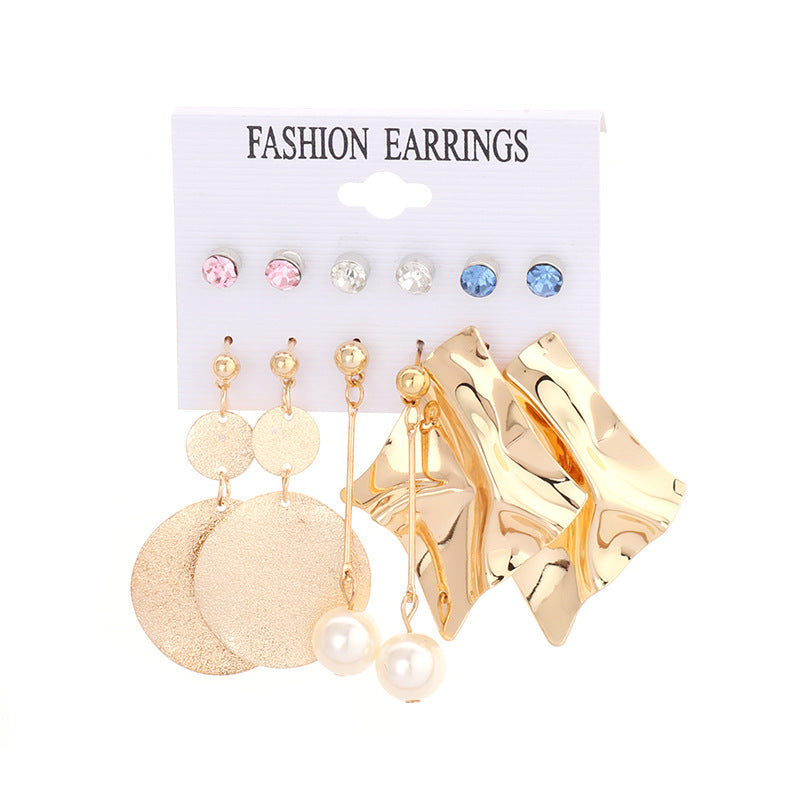 Metal Exaggerated Big Circle Earrings Set