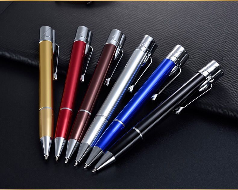 Creative Metal Signature Pen Lighter Windproof Gas Inflatable Jet Lighter Mini Portable Business Birthday Gift Men