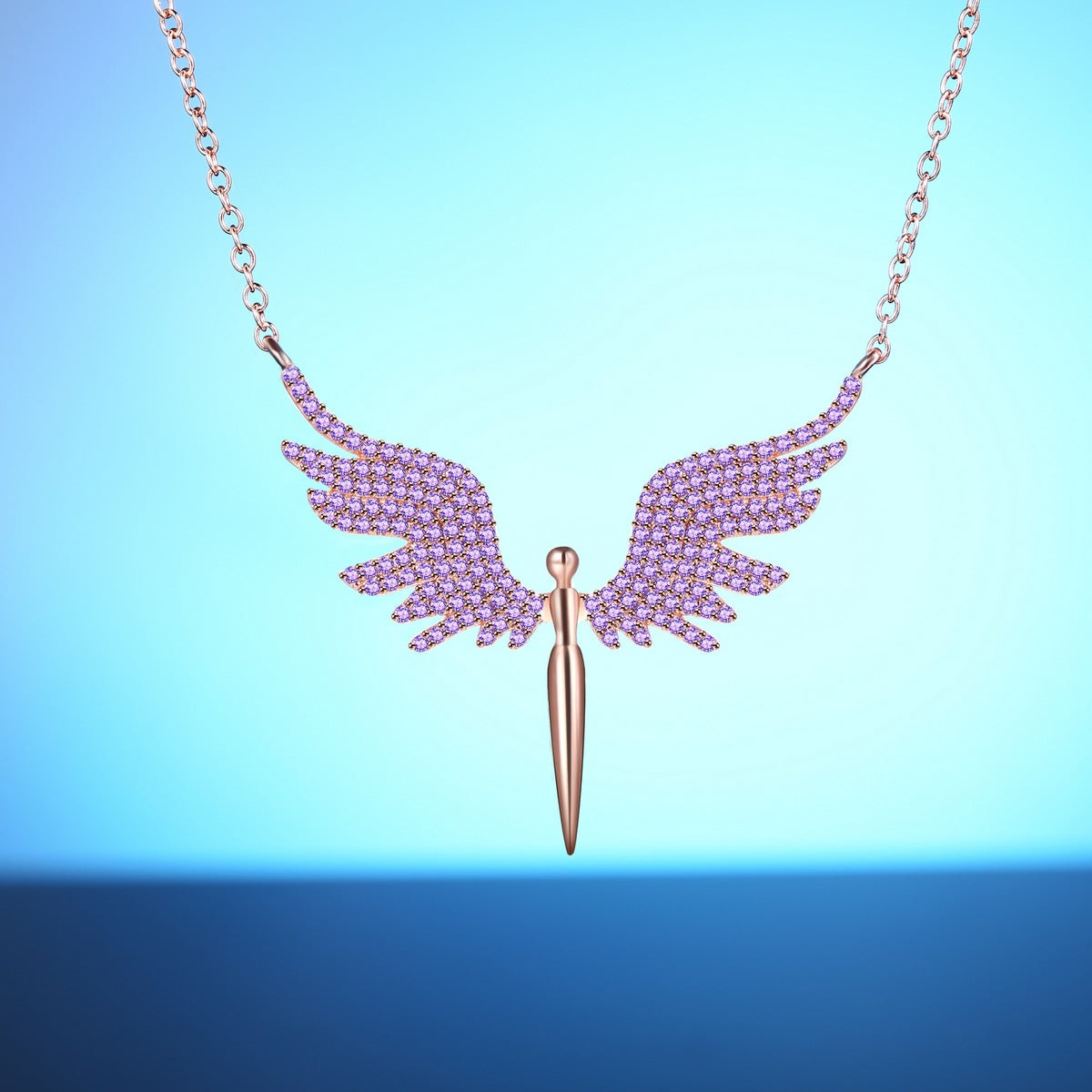 Angel wings pendant necklace