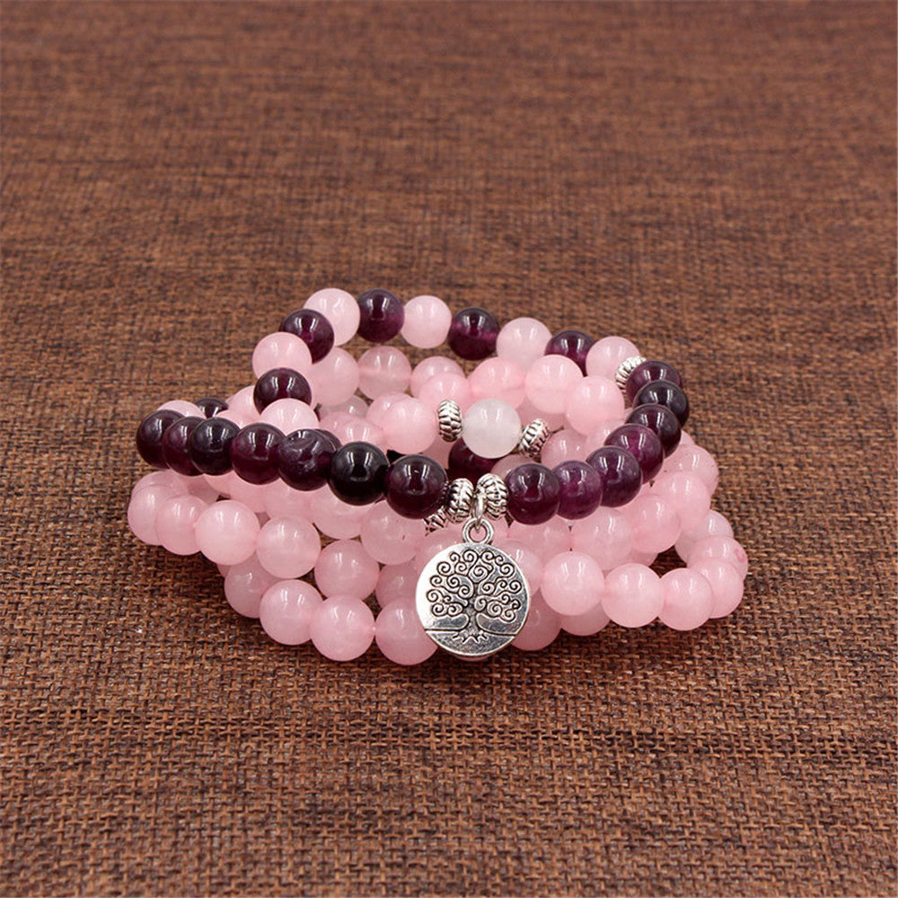 Natural powder crystal amethyst bracelet