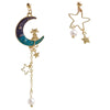 Beautiful Fantasy Starry Sky Moon Fashion Wild Metal Earrings