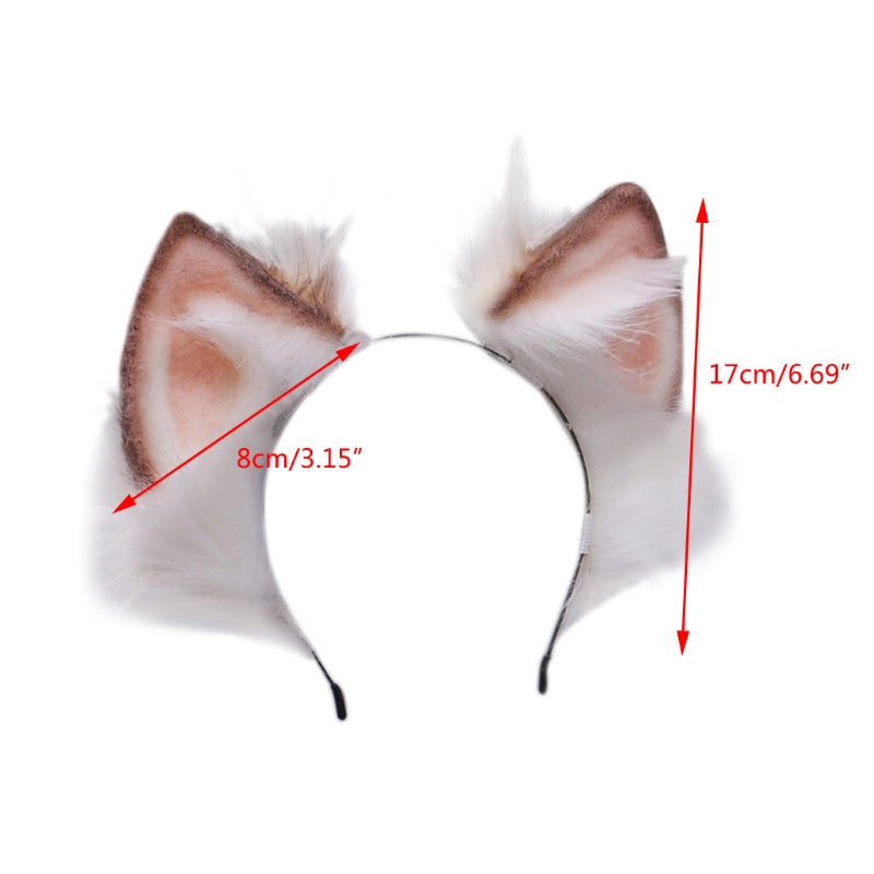 Hand Made Plush Celestial Fox Ear Headband Cute Girl Festival Party Cosplay Headdress Jewelry Props