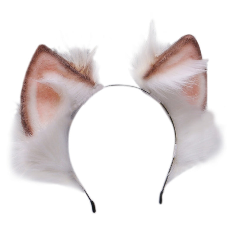 Hand Made Plush Celestial Fox Ear Headband Cute Girl Festival Party Cosplay Headdress Jewelry Props