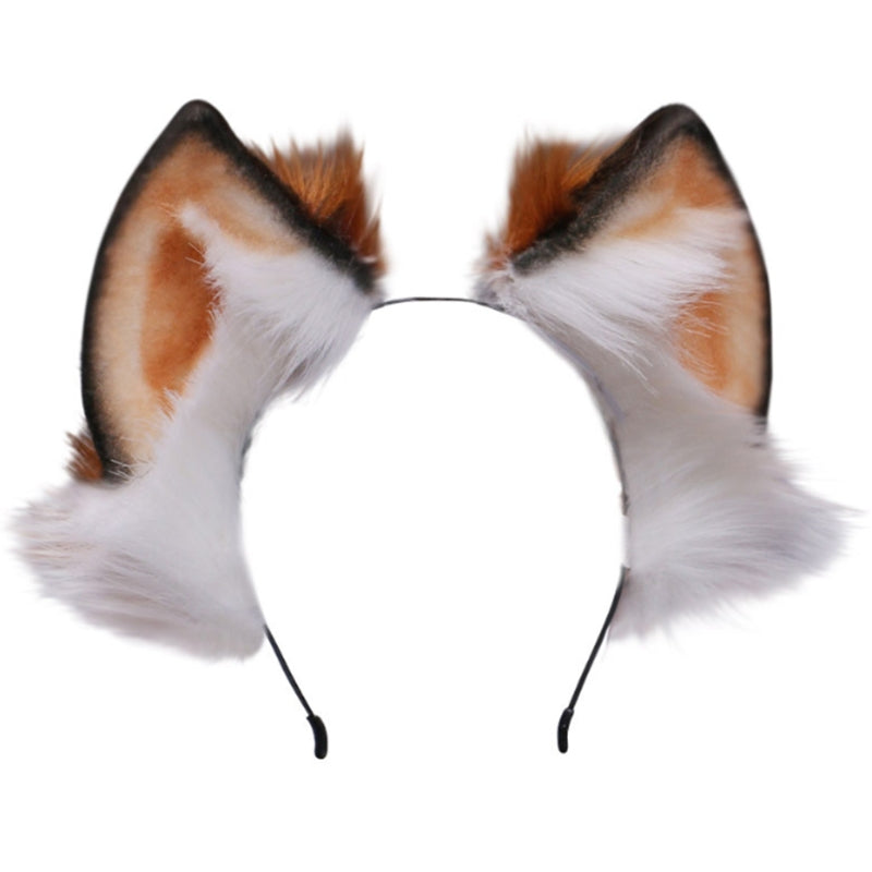 Hand Made Plush Celestial Fox Ear Headband Cute Girl Festival Party Cosplay Headdress Jewelry Props