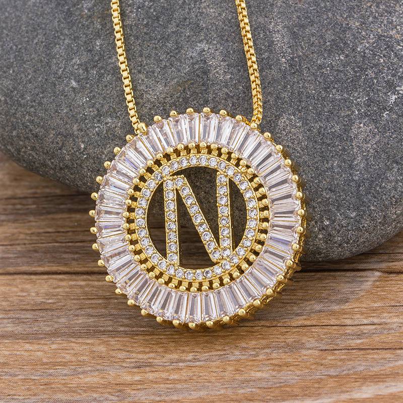 Classic A-Z Initials Letter Pendant Name Necklace