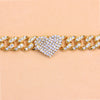 Diamond Heart Shaped Cuban Anklet Fashion Trend New Anklet