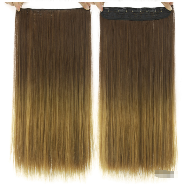 Dyed Gradual Straight Hair Clip Clip, Curtain T-color Hair Extension Piece