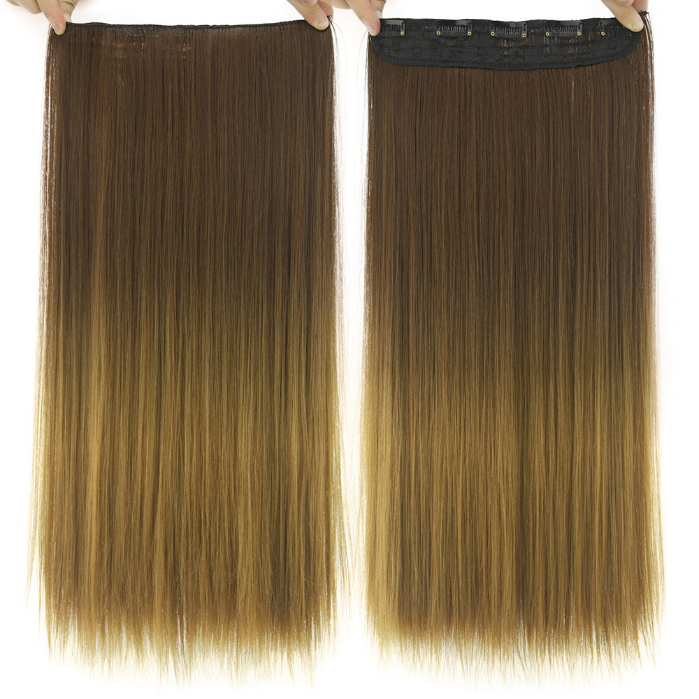 Dyed Gradual Straight Hair Clip Clip, Curtain T-color Hair Extension Piece