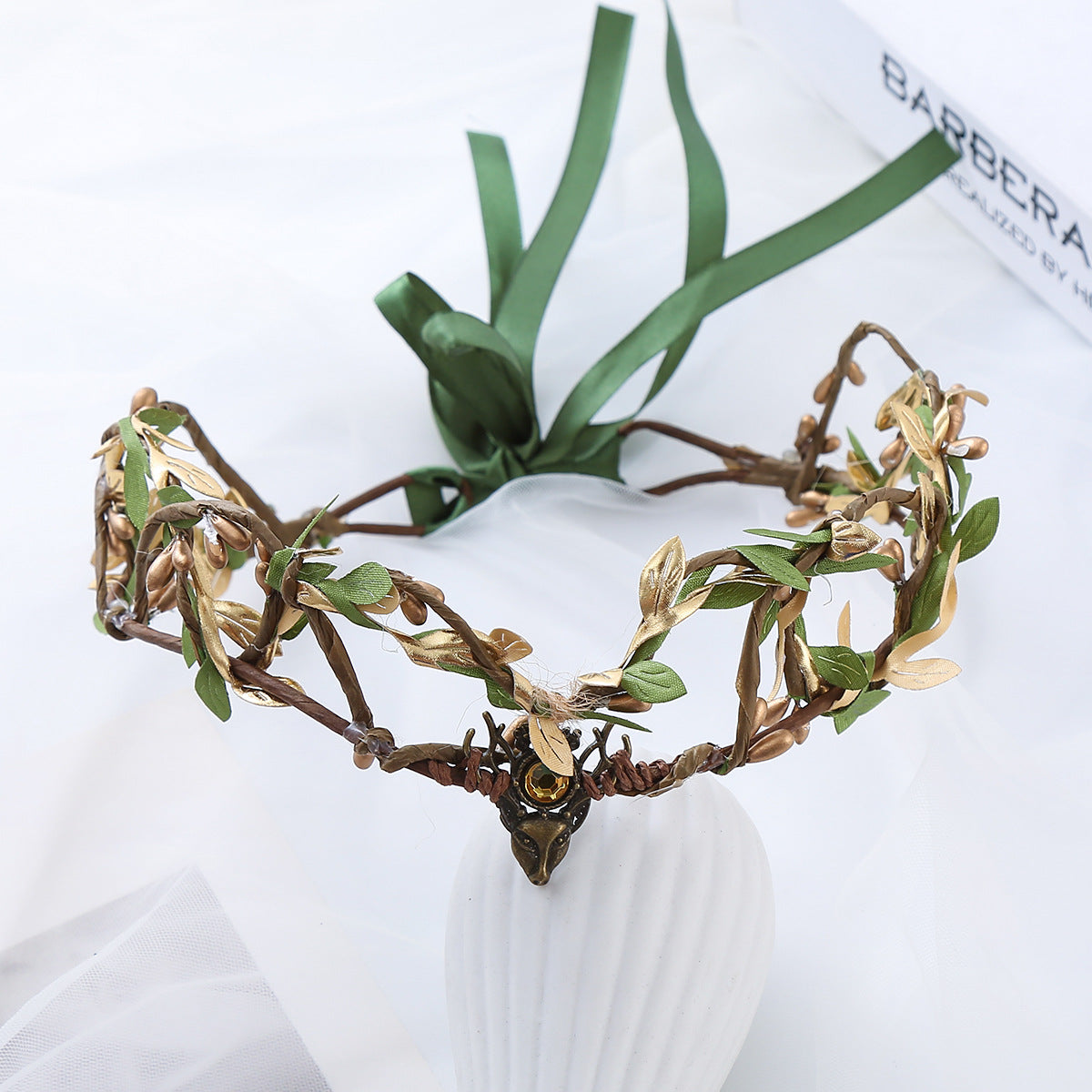 Mori Style Leaves Branches Crown Hair Ornament