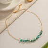 Stainless Steel Turquoise Natural Stone Pendant Necklace