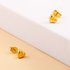 Titanium Steel 18K Gold Simple Fashion Love Heart Stud Earrings