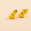 Titanium Steel 18K Gold Simple Fashion Love Heart Stud Earrings