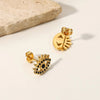 Fashion Retro Black Rhimestone Eye Stud Earrings