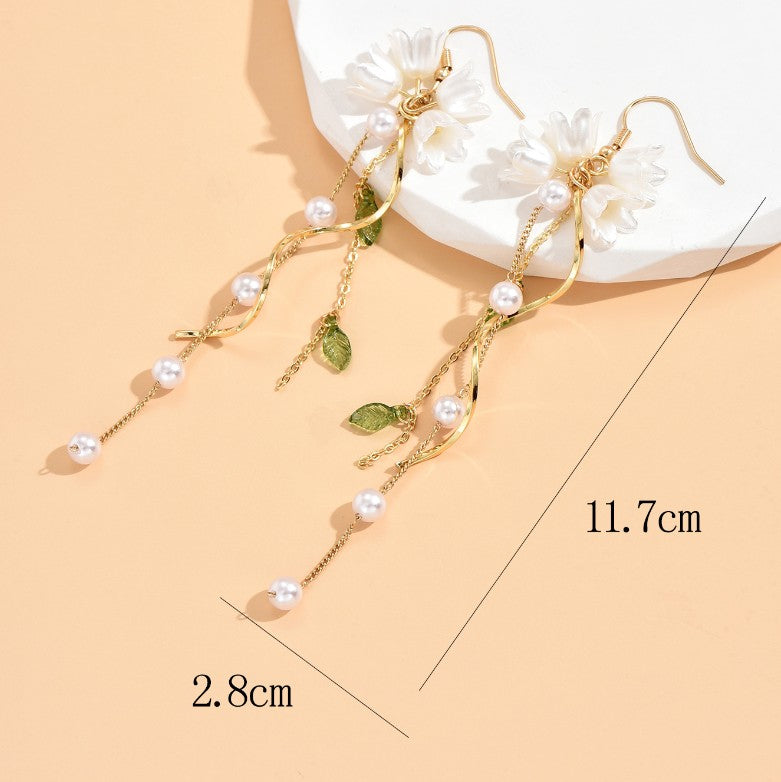 Tulip Long Tassel Earrings New Flower Earrings