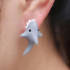 Cute Animal Bite Earring Dinosaur Stud Suitable For Women Cartoon Little Dog Whale Earring Teens Girl Funny Gift