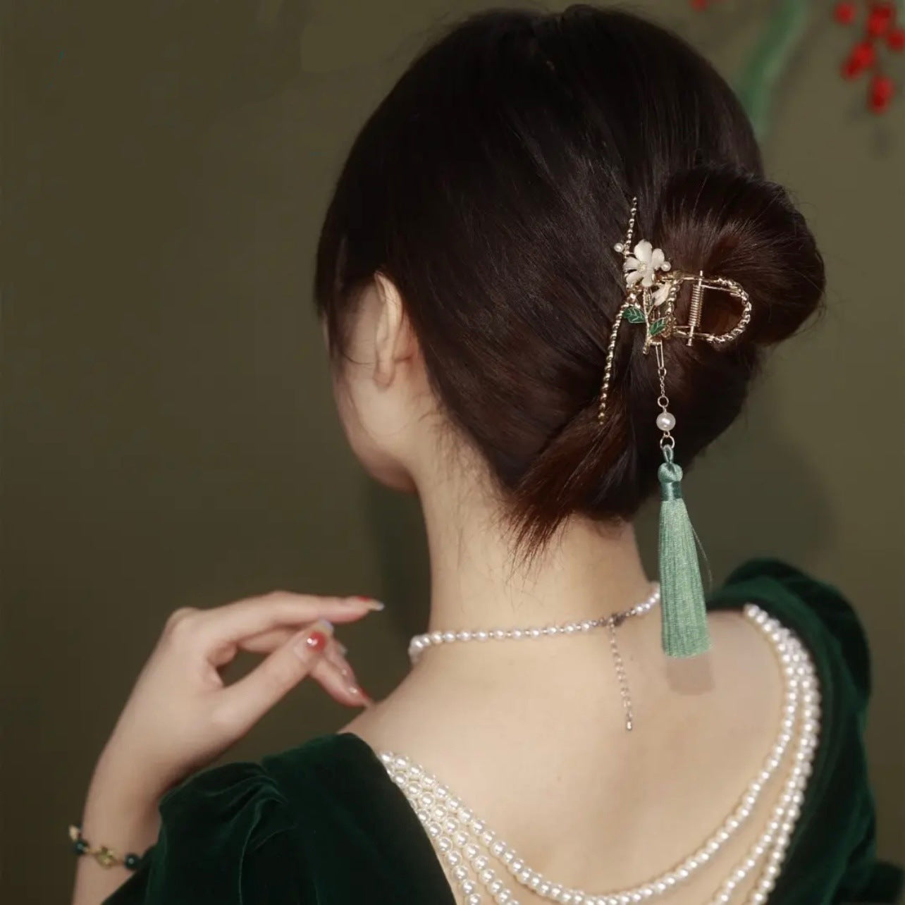 Flower Tassel Clip National Style Fashion