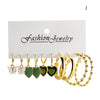 Metal Circle Chain Earrings Set Of Six Sets