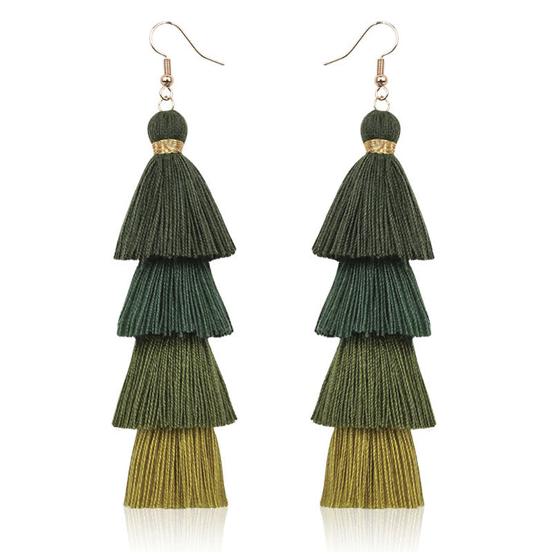 Women's Fashion Multi-layer Tassel Earrings