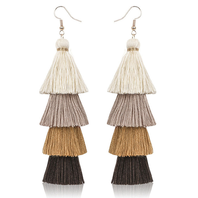 Women's Fashion Multi-layer Tassel Earrings