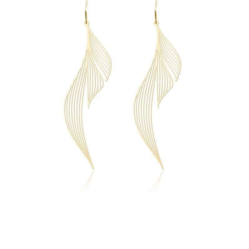 Ripple Design Sense Line Beauty Classical Graceful Earrings Simple High Sense Ornament