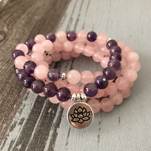 Natural powder crystal amethyst bracelet