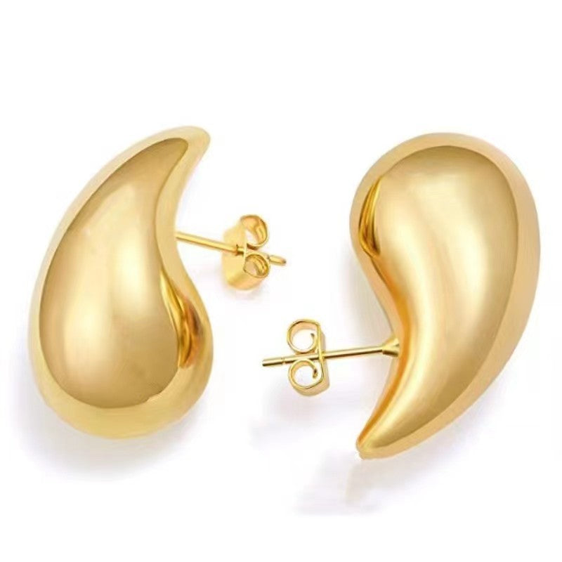 Roman Palace-style Lightweight Teardrop Highlight Earrings