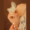 Super Fairy Butterfly Diamond Tassel Horsetail Hair Clip