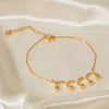 Women's Fashion Y-shaped Small Golden Balls Titanium Steel Anklet