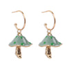 Unique Earring for Women Cute Three Mushroom Shape Sweet Gold Color Drop Earrings New Design Trendy Ear Jewelry