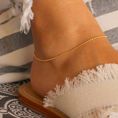 Delicate color gold small ankle chain for women