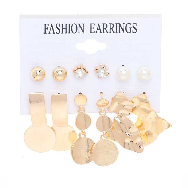 Metal Exaggerated Big Circle Earrings Set