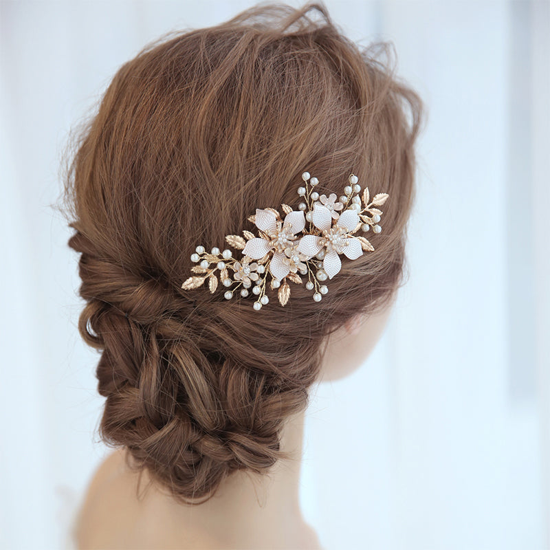 Bridal Headdress Wedding Pearl Hair Comb Insert Comb
