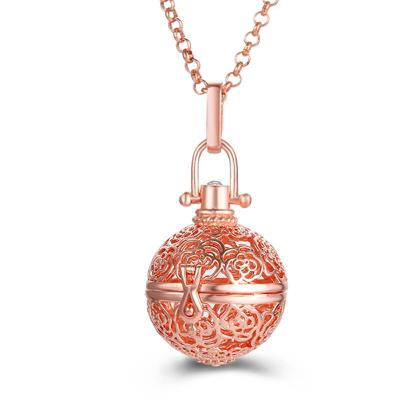 Aromatherapy Zircon Cage Hollow Necklace Essential Oil Diffuser Perfume Box Antique Traditional Han Clothing Accessories