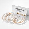 New Vintage Geometric Pearl Earrings 6-piece Set