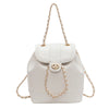 Women's Chain Backpack One Shoulder Retro Oily Bucket Bag