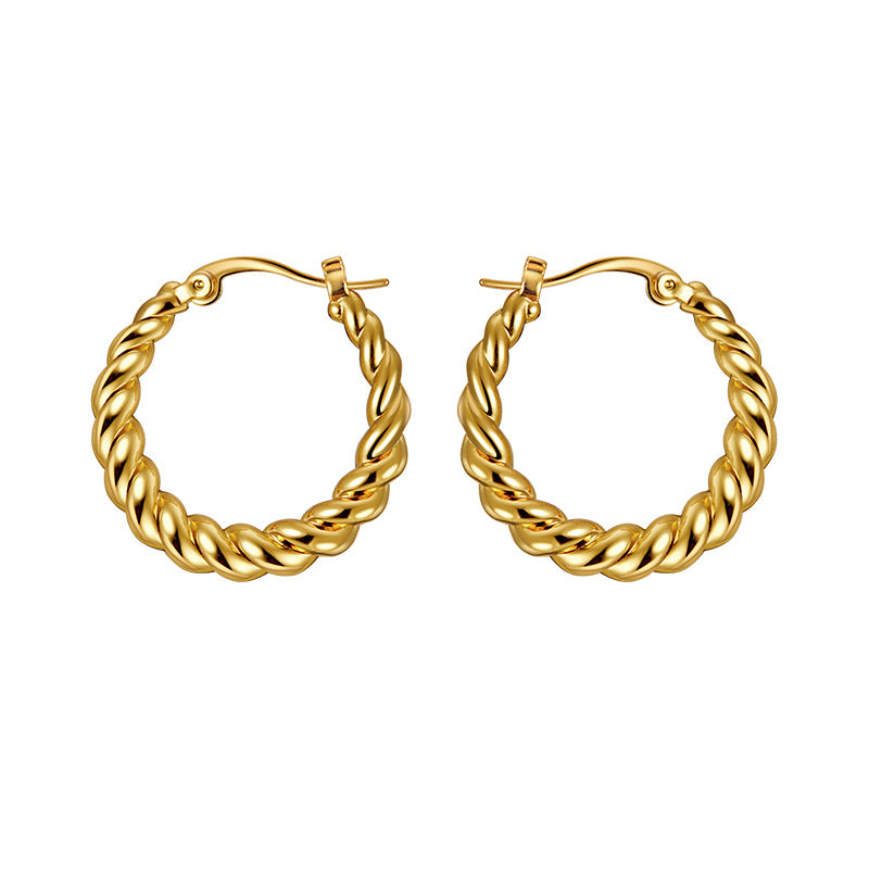 Versatile Circle French Vintage Twist Earrings