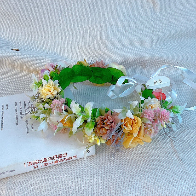 Handmade Minimalist Plastic Floral Headband Garland