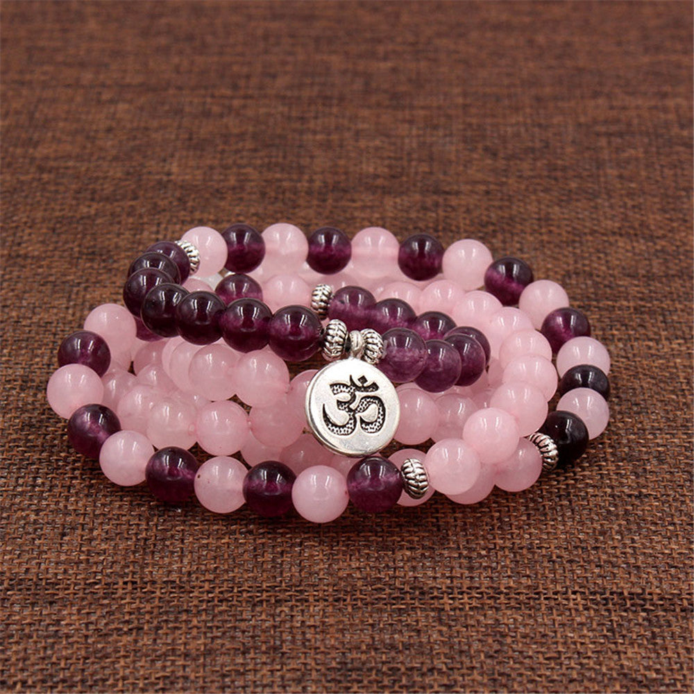 Natural powder crystal amethyst bracelet