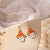 Unique Earring for Women Cute Three Mushroom Shape Sweet Gold Color Drop Earrings New Design Trendy Ear Jewelry