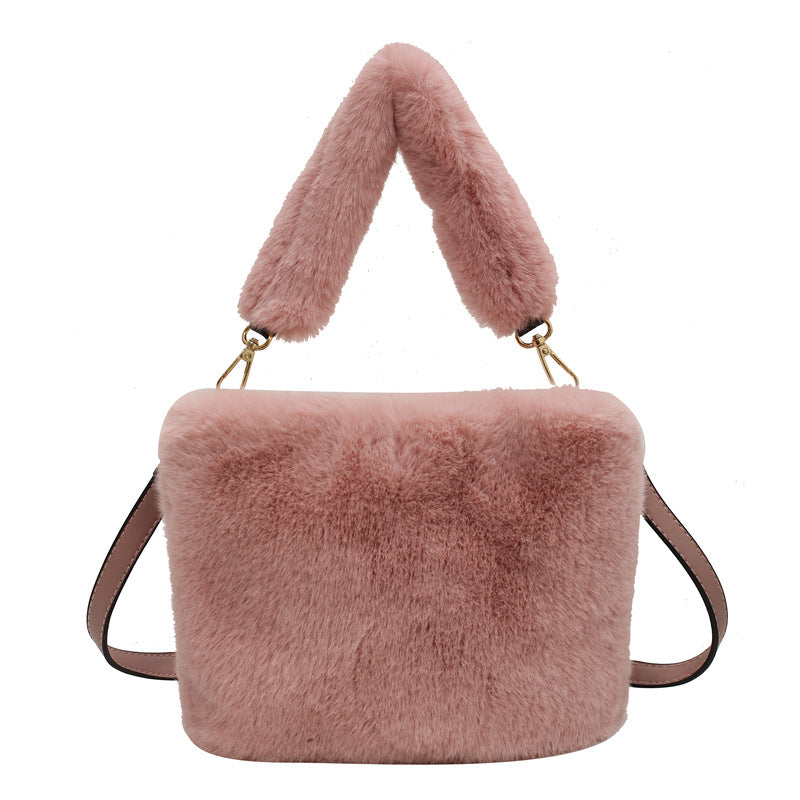 Women's Fashion Casual Plush Crossbody Bag