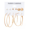 Metal Exaggerated Big Circle Earrings Set