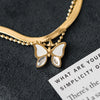 Double Shell Butterfly Anklet Necklace