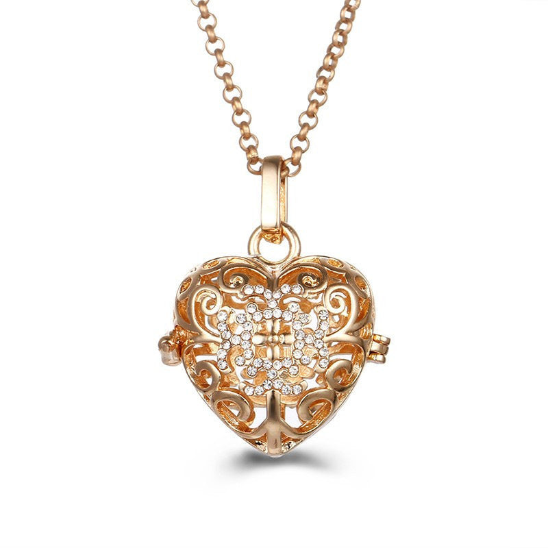 Aromatherapy Zircon Cage Hollow Necklace Essential Oil Diffuser Perfume Box Antique Traditional Han Clothing Accessories