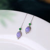 Violet Hanging Earrings Silver Earrings High Ice Inlaid Chalcedony