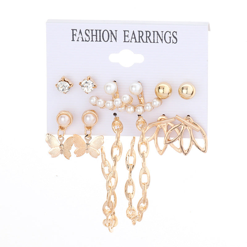 Metal Exaggerated Big Circle Earrings Set