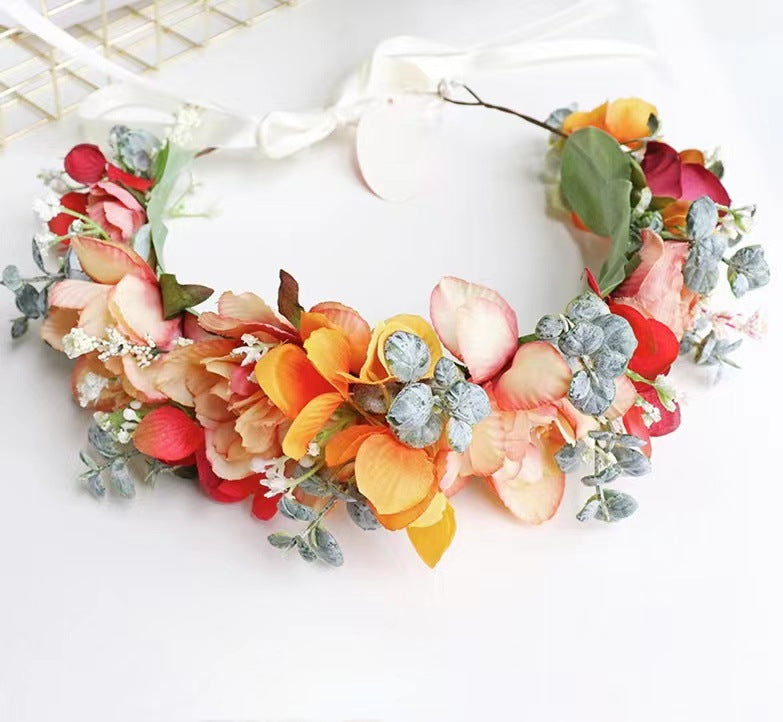 Handmade Minimalist Plastic Floral Headband Garland