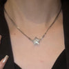 Magnetic Diamond-embedded Five-pointed Star Necklace Summer Stainless Steel Clavicle Chain Affordable Luxury Style Ladies