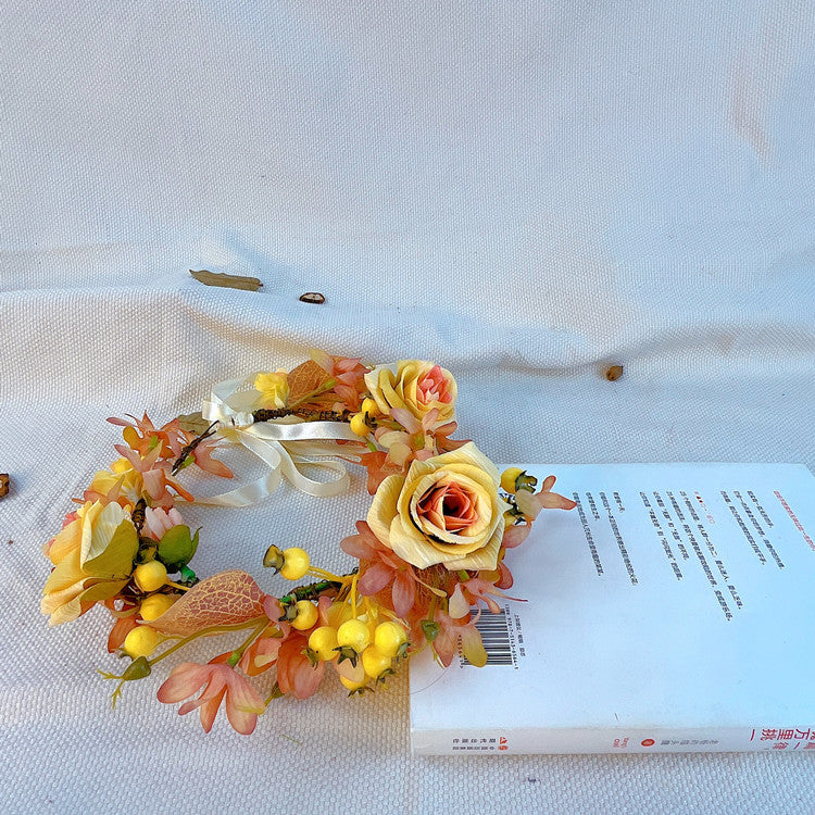 Handmade Minimalist Plastic Floral Headband Garland