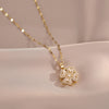 Women's Fashion Simple Rotating Love Heart Flowers Necklace