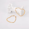 Fashion Simple Round Geometric Stainless Steel Love Heart Hoop Earrings